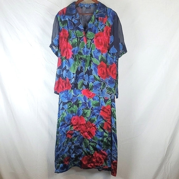 Vintage Reversible Floral Dress and‎ Jacket Set - Picture 1 of 10